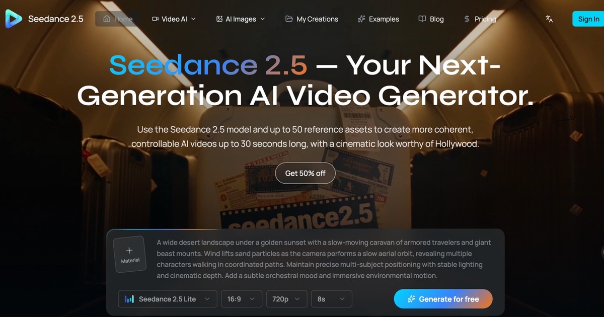 Seedance 2.5 screenshot