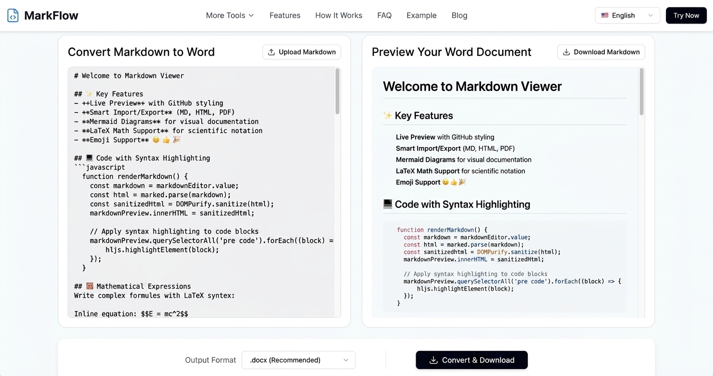 MarkdownToWord screenshot
