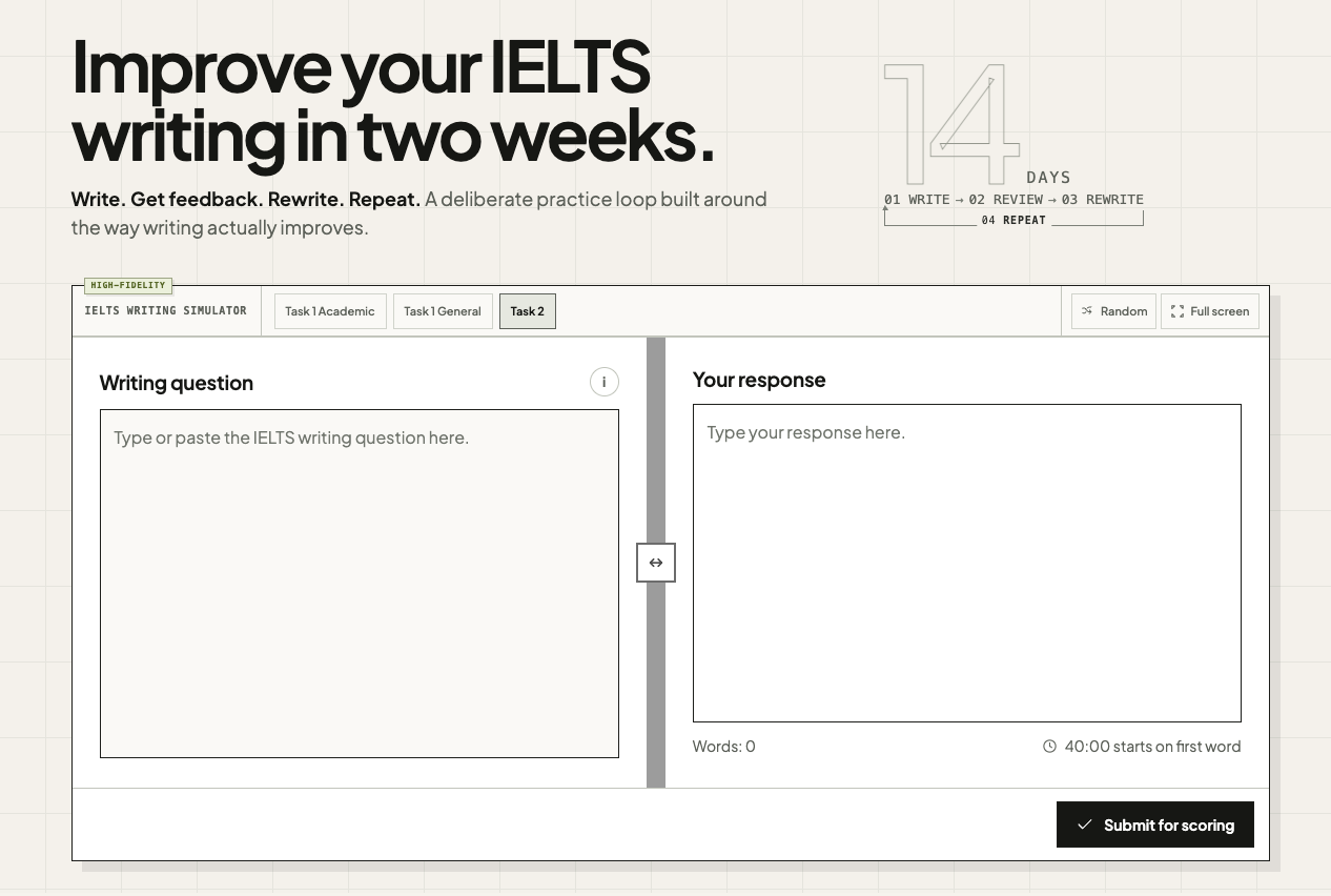 IELTS Writing Practice screenshot