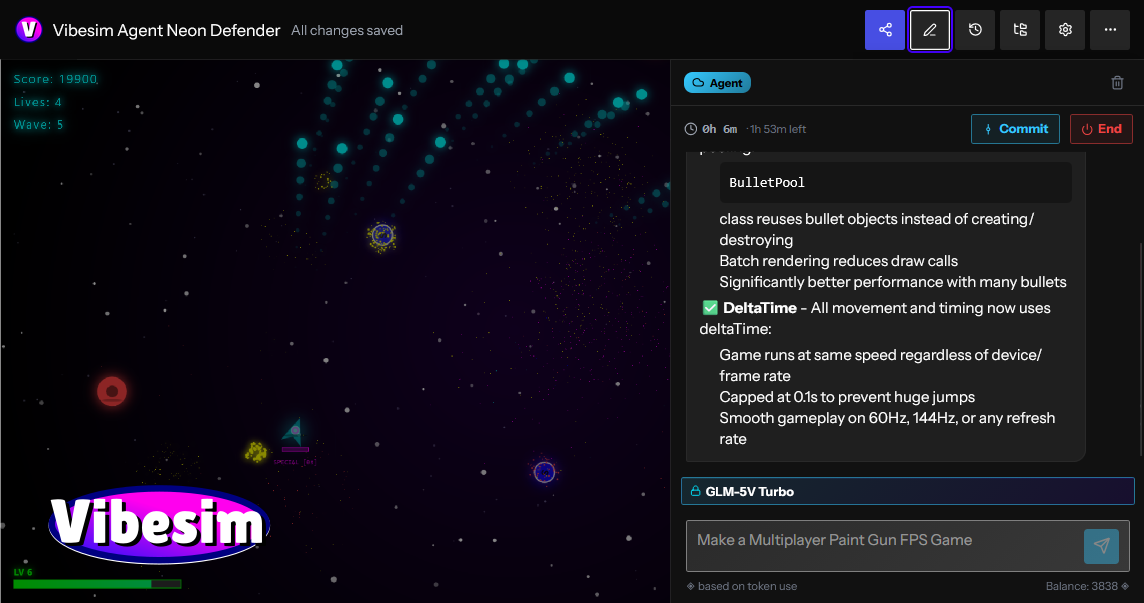 vibesim screenshot