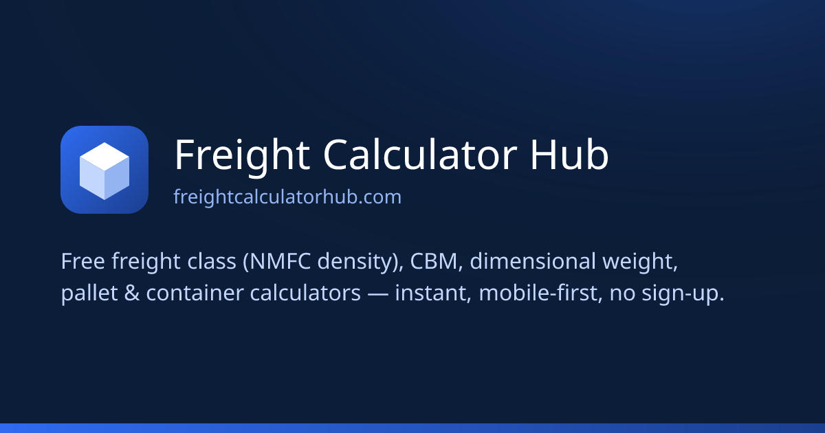 Freight Calculator Hub screenshot