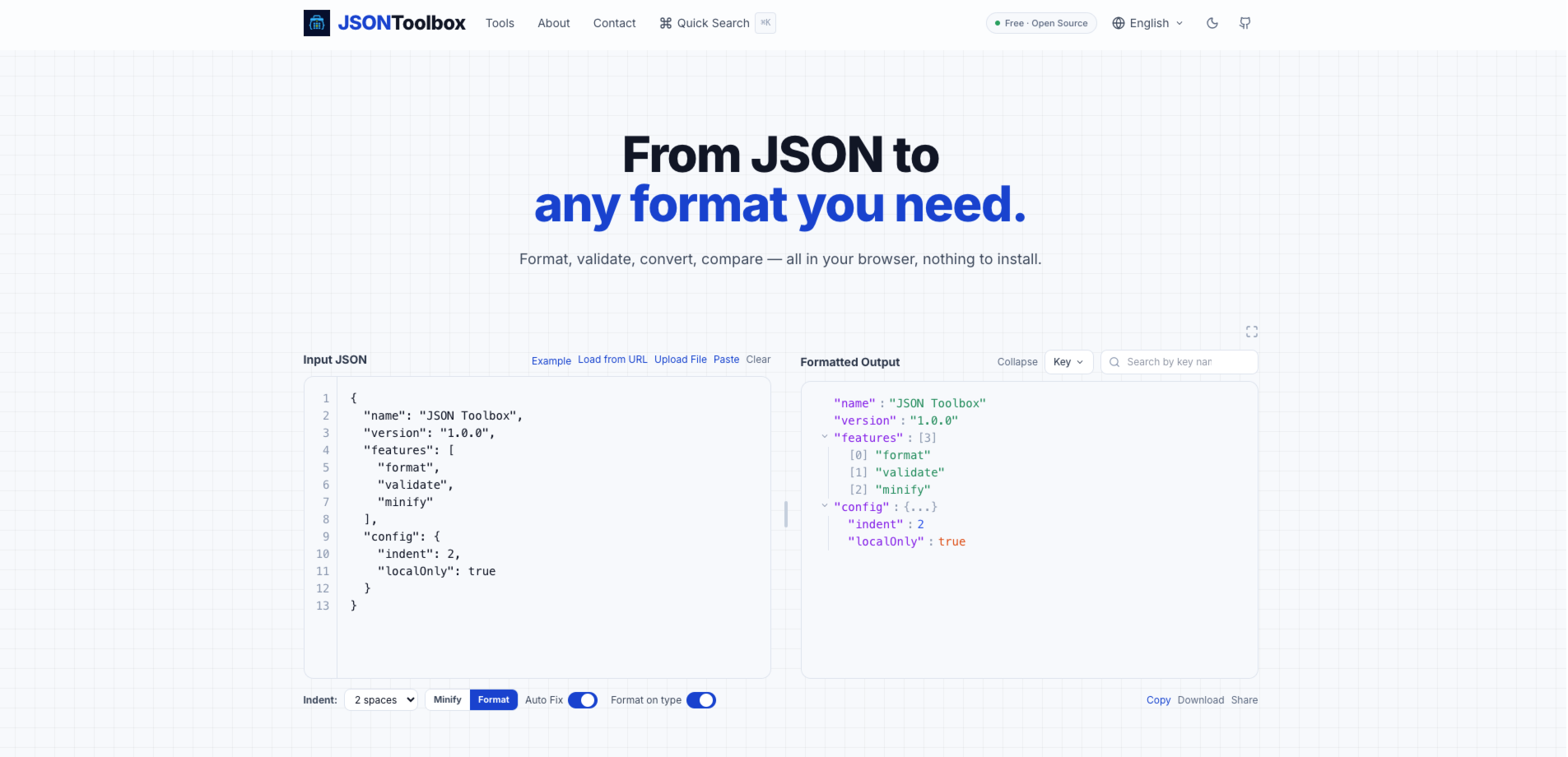 JsonToolBox screenshot