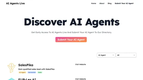 AIAgentsLive.com screenshot
