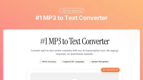 mp3-to-text.org screenshot