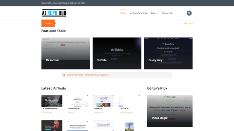 AIRepoHub.com screenshot