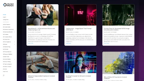 TheTechIndex.com screenshot