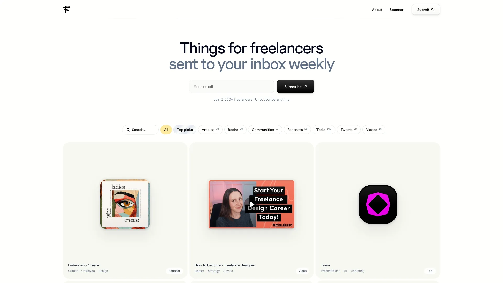 FreelanceThings.co screenshot