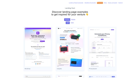 LandingHunt.com screenshot