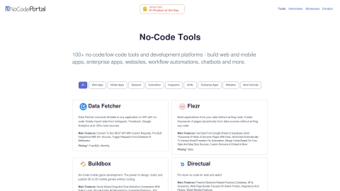 NoCodePortal.com screenshot