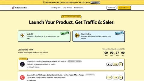 sololaunches.com screenshot