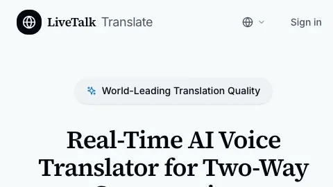 livetalktranslate.com screenshot