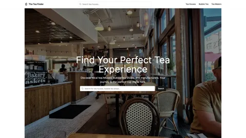 TheTeaFinder.com screenshot