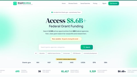 grantarchive.com screenshot
